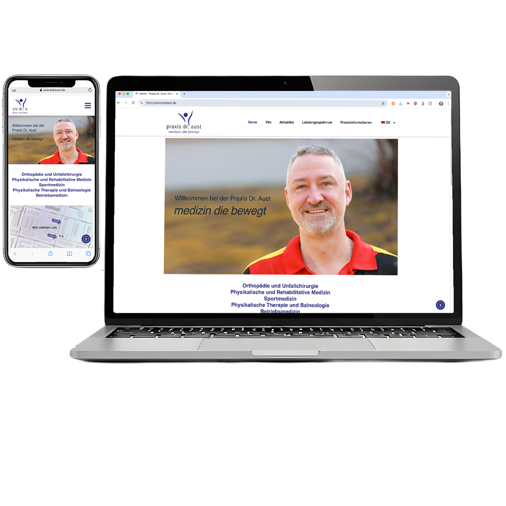 Webentwicklung – Praxis Dr. Aust, Freiburg – Webseite