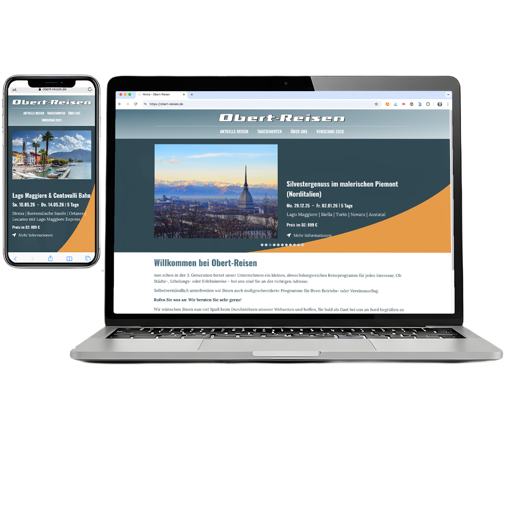 Webentwicklung – Obert Reisen – Webseite