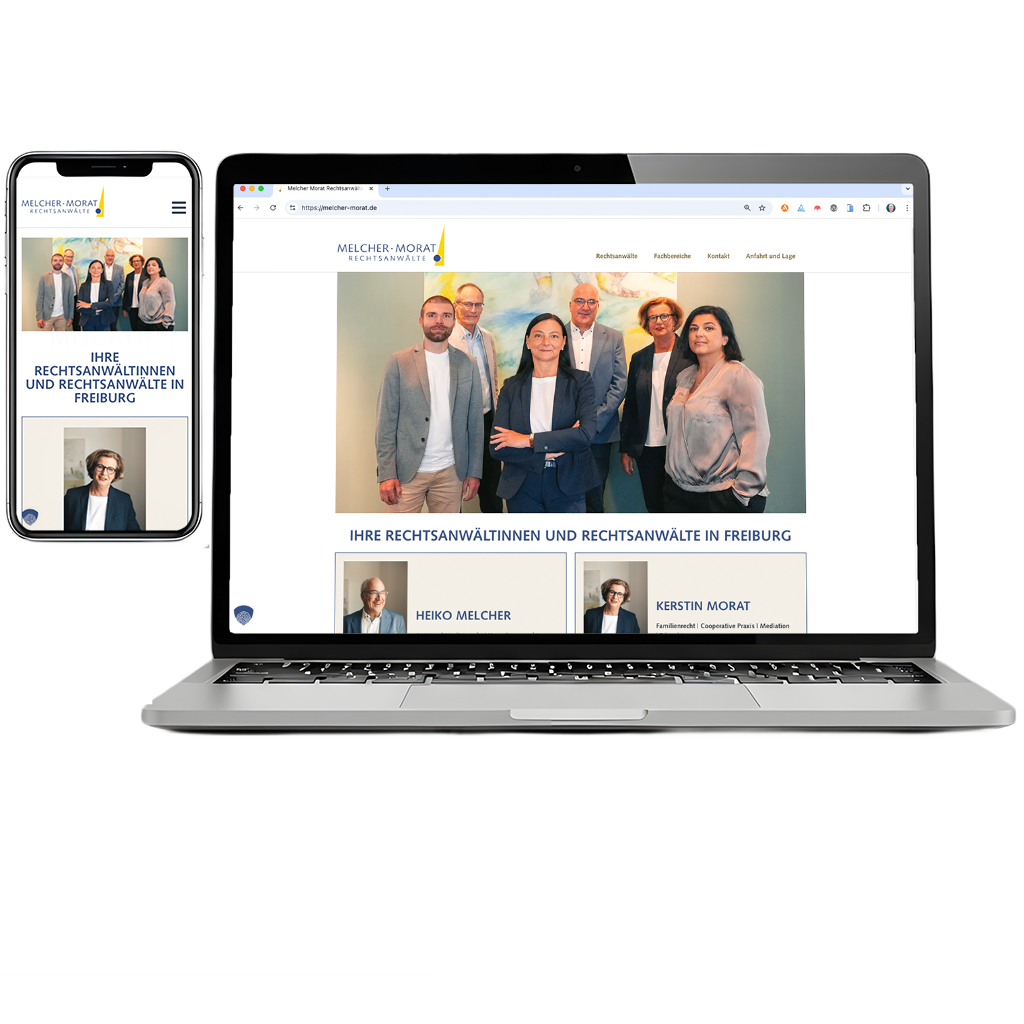 Webdesign – Rechtsanwälte Melcher · Morat, Freiburg – Webseite